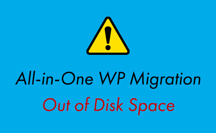 All-in-One WP Migrationで、エクスポートをする際に「Out of Disk Space」がでてエクスポートできない時の対処方法